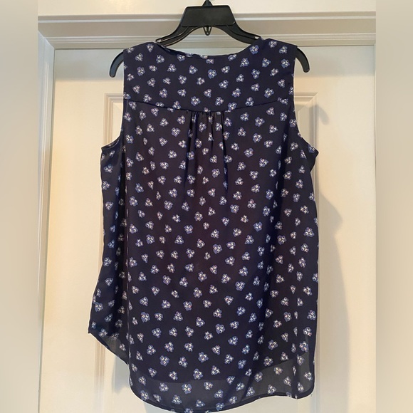 Women’s Pleione Sleeveless‎ Top Tank - Navy Patterned Size Medium - Picture 5 of 6